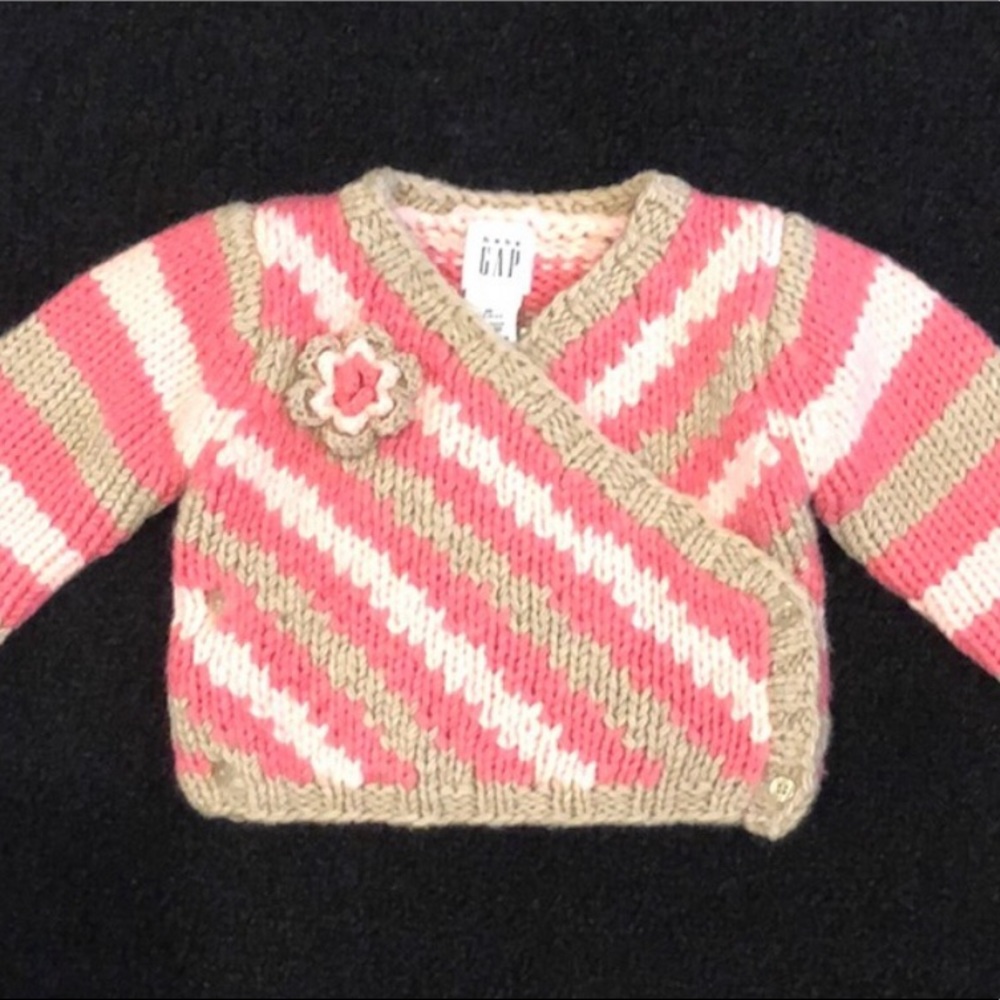GAP Thick, Striped, Wrap Sweater
